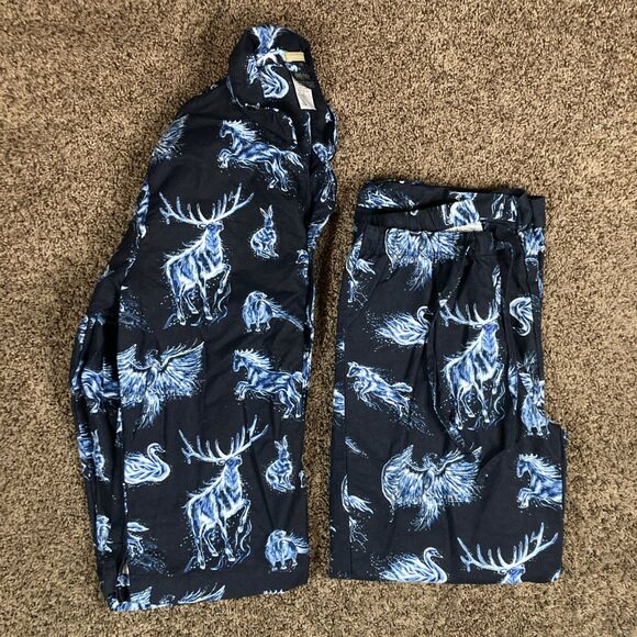 Pottery Barn Teen glow in the dark PATRONUS unisex Blue Pajama Set - Picture 11 of 13